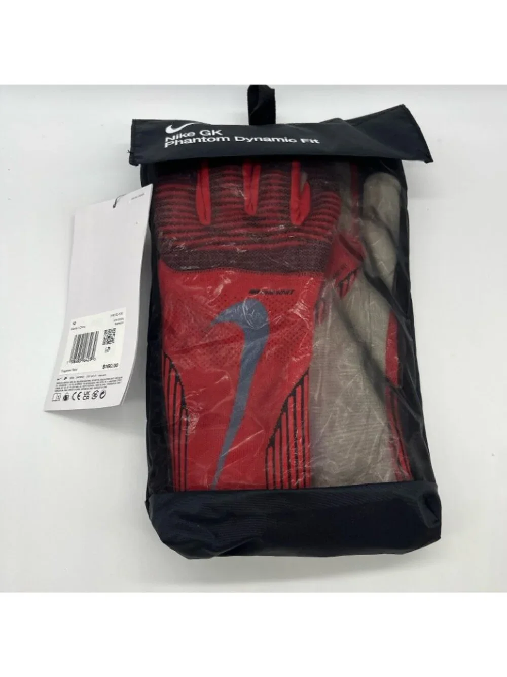 Nike Phantom Dynamic Fit Goalkeeper Soccer Gloves Red Size 12 IF8190-635